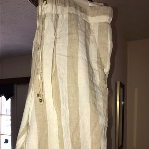 Ellen Tracy Stripe Linen Pants - Size L